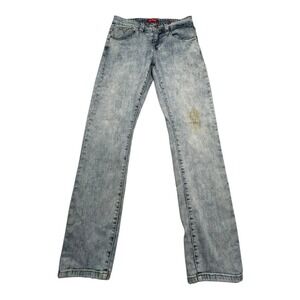 GUESS Jeans Mens 29x30 Medium Rise Tapered Slim Fit Light Wash Denim
